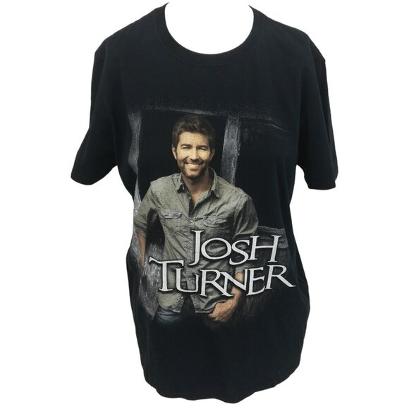 Josh Turner Graphic Tee Tour T-Shirt Size M Black Country Y2K Music Band Black - Picture 1 of 10